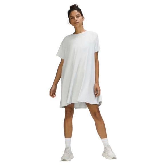 LULULEMON The All Yours T-Shirt Dress in Ocean Air Vitasea™ Pima Cotton US Sz 6 - Picture 1 of 3
